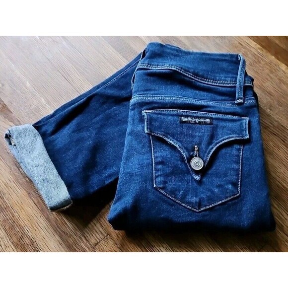 New Hudson Collin Mid-Rise Skinny Cropped Double Button Denim Jeans 24 (26x25) - Picture 1 of 8